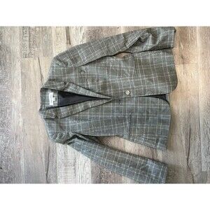 New Calvin Klein size 4 Plaid Blazer Womens Suit Business Casual Blazer 1 button